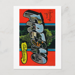 Fresno, Californië - grote Letter-scènes Briefkaart