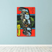 Fresno, Californië - grote Letter-scènes Canvas Afdruk (Insitu (Houten vloer))