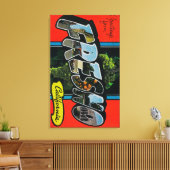 Fresno, Californië - grote Letter-scènes Canvas Afdruk (Insitu (Woonkamer))