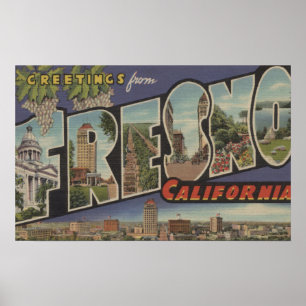 Fresno, Californië - grote Letter-scènes Poster