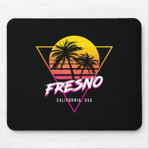 Fresno Californië Palmbomen Usa Surfen Retro Zon Muismat