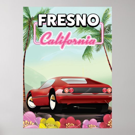 Fresno Californië reisposter Poster (Voorkant)