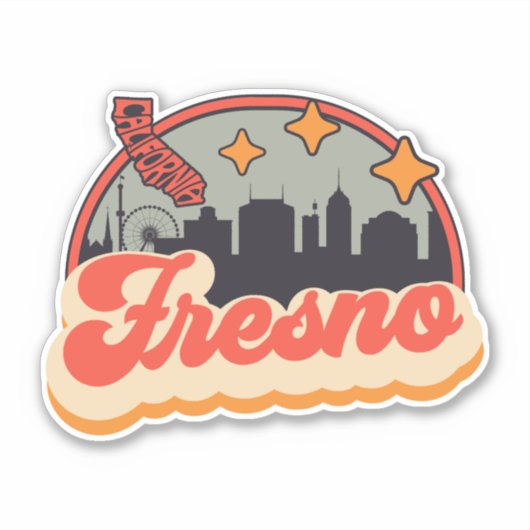 Fresno, Californië Sticker (Voorkant)