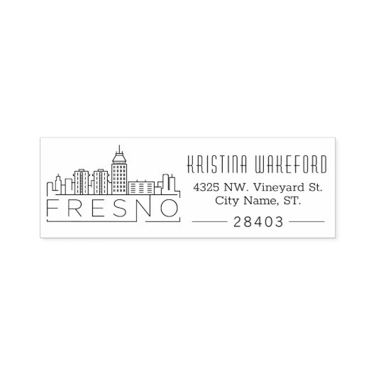 Fresno City | Aangepast zelfinkend stempel voor ad (Design)