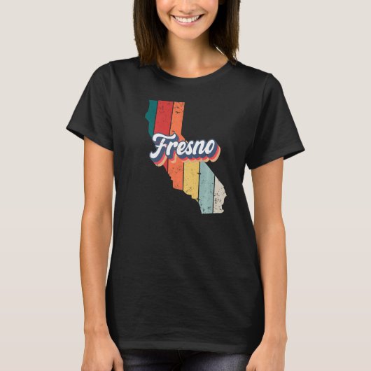 Fresno City Retro  Hometown California Prem T-shirt (Voorkant)