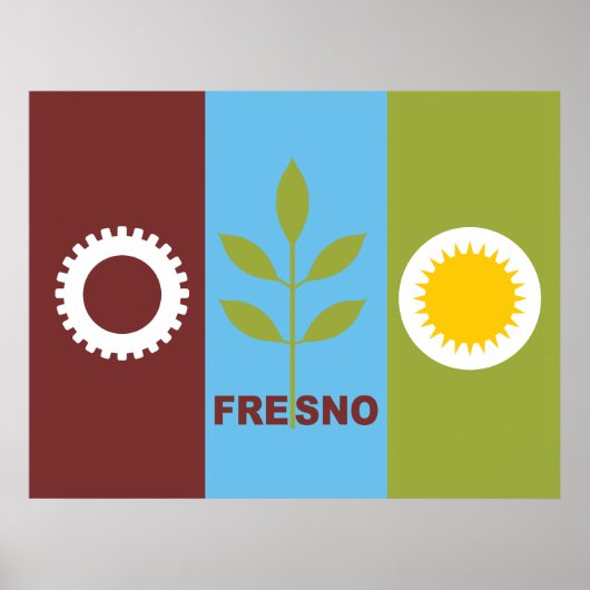 Fresno City vlag Poster (Voorkant)