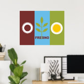 Fresno City vlag Poster (Thuiskantoor)