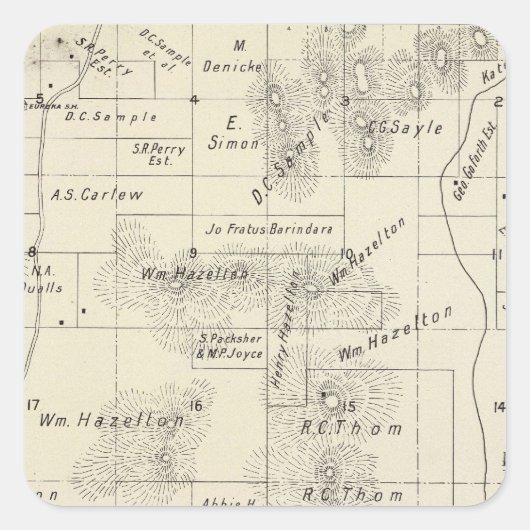 Fresno County, California 5 Vierkante Sticker (Voorkant)