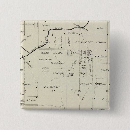 Fresno County, Californië 12 Vierkante Button 5,1 Cm (Voorkant)