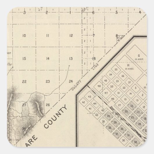 Fresno County, Californië 15 Vierkante Sticker (Voorkant)