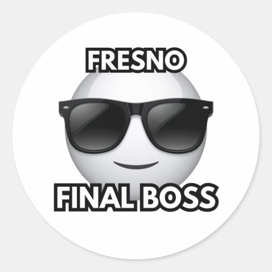 Fresno Final Boss Cool Emoji Sticker (Voorkant)