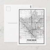 Fresno-kaart Briefkaart (Voorkant / Achterkant)