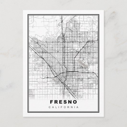 Fresno-kaart Briefkaart (Voorkant)