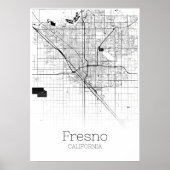 Fresno Map - Californië - City Map Poster (Voorkant)