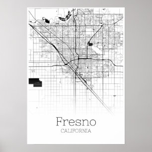 Fresno Map - Californië - City Map Poster