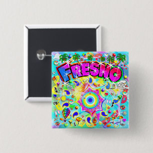 Fresno Mystic Dans Vierkante Button 5,1 Cm