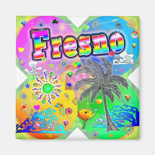 Fresno Quadro Seizoenen Magneet (Voorkant)