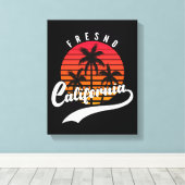 Fresno Retro Zonsondergang Canvas Print (Insitu (Houten vloer))