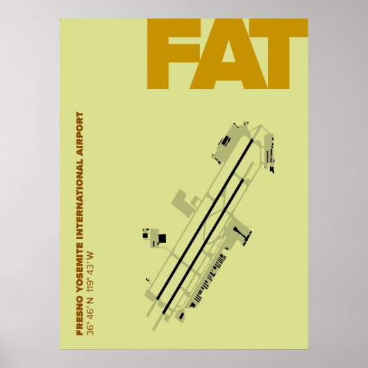 Fresno Yellowstone Airport (FAT) Poster (Voorkant)