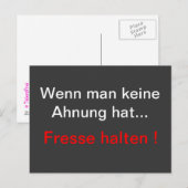 Fresse halten briefkaart (Voorkant / Achterkant)