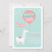 Frestive Alpaca Kids Birthday Party Invitation I Kaart (Voorkant)