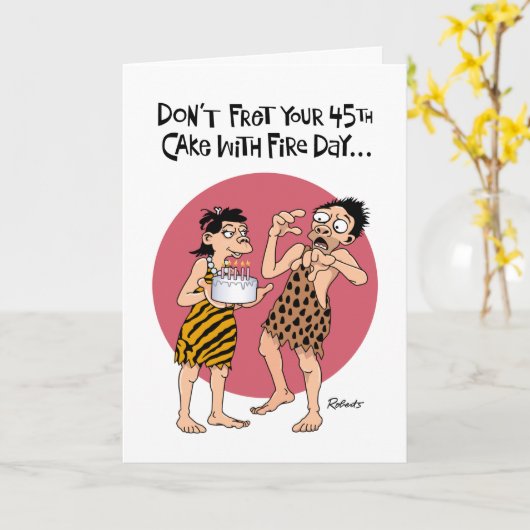 Fret 45th Birthday Kaart niet (Gele Bloem)