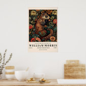 Fret botanische print William Morris stijl donker (Keuken)