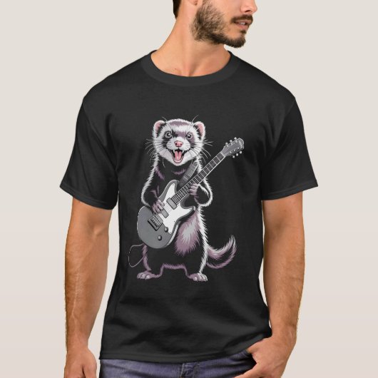 Fret Funge Gitaar Dier T-shirt (Voorkant)