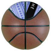 Fret, Gemengde Meander Key, Blauw, Jouw naam Basketbal (Rechts)