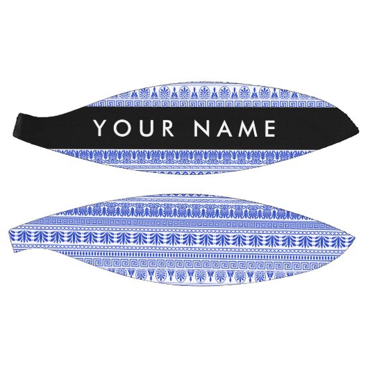 Fret, Gemengde Meander Key, Blauw, Jouw naam Basketbal (Panelen)