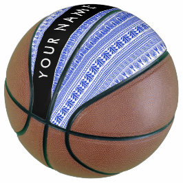 Fret, Gemengde Meander Key, Blauw, Jouw naam Basketbal