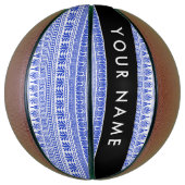 Fret, Gemengde Meander Key, Blauw, Jouw naam Basketbal (Verticaal)