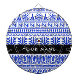 Fret, Gemengde Meander Key, Blauw, Jouw naam Dartbord