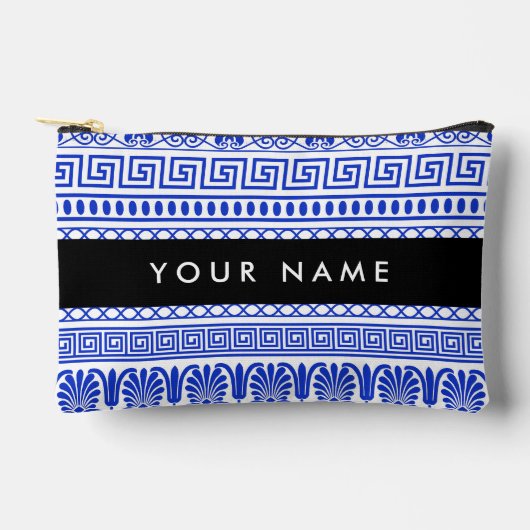 Fret, Gemengde Meander Key, Blauw, Jouw naam Etui (Voorkant)