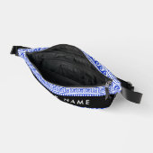 Fret, Gemengde Meander Key, Blauw, Jouw naam Heuptasje (Open)
