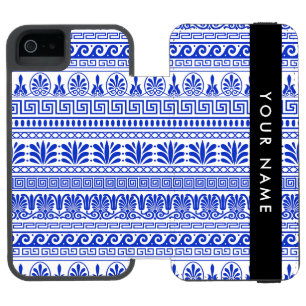 Fret, Gemengde Meander Key, Blauw, Jouw naam