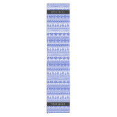 Fret, Gemengde Meander Key, Blauw, Jouw naam Korte Tafelloper (Voorkant)