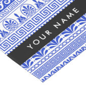 Fret, Gemengde Meander Key, Blauw, Jouw naam Korte Tafelloper (Hoek)
