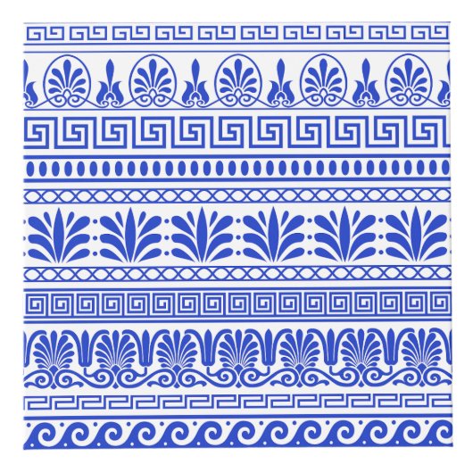 Fret, Gemengde Meander Key, Blauw, Jouw naam Kubus (Rechts)