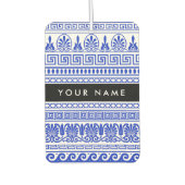 Fret, Gemengde Meander Key, Blauw, Jouw naam Luchtverfrisser (Voorkant)