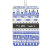 Fret, Gemengde Meander Key, Blauw, Jouw naam Luchtverfrisser (Achterkant)