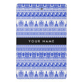 Fret, Gemengde Meander Key, Blauw, Jouw naam Mini Klembord (Achterkant)