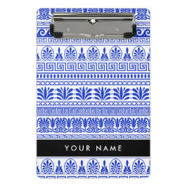 Fret, Gemengde Meander Key, Blauw, Jouw naam Mini Klembord