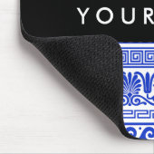 Fret, Gemengde Meander Key, Blauw, Jouw naam Muismat (Hoek)