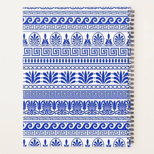 Fret, Gemengde Meander Key, Blauw, Jouw naam Planner (Achterkant)