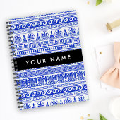 Fret, Gemengde Meander Key, Blauw, Jouw naam Planner