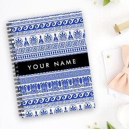 Fret, Gemengde Meander Key, Blauw, Jouw naam Planner