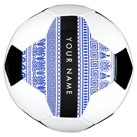 Fret, Gemengde Meander Key, Blauw, Jouw naam Voetbal (Gedraaid)