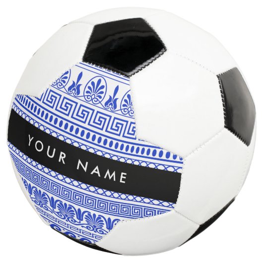 Fret, Gemengde Meander Key, Blauw, Jouw naam Voetbal (Drie kwart)