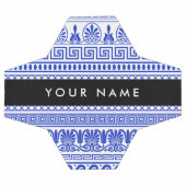 Fret, Gemengde Meander Key, Blauw, Jouw naam Voetbal (Enkel)